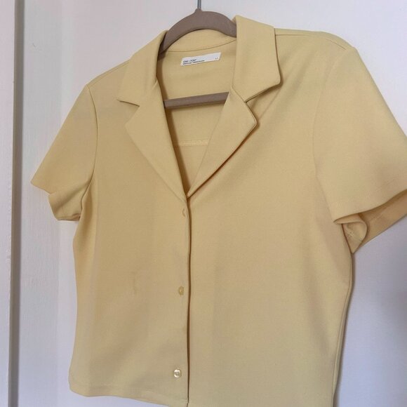Oak + Fort Butter Yellow Cropped Blouse - Picture 6 of 7